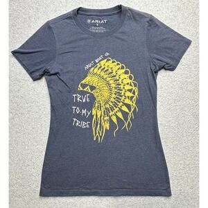 Ariat Shirt Womens Small Blue Skull Aztec Cowgirl Western Rodeo Outdoors Ladies